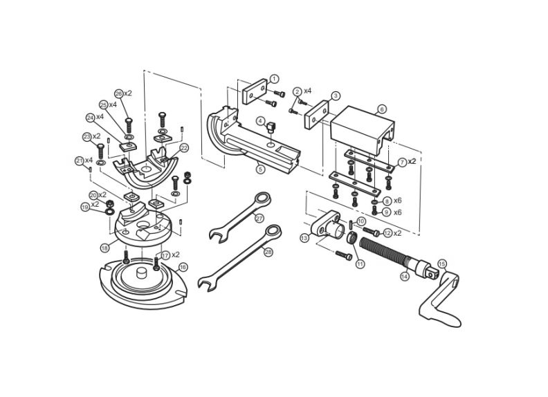 Diagram Diagram and Parts List for TLT-SP-75  Wilton Vise