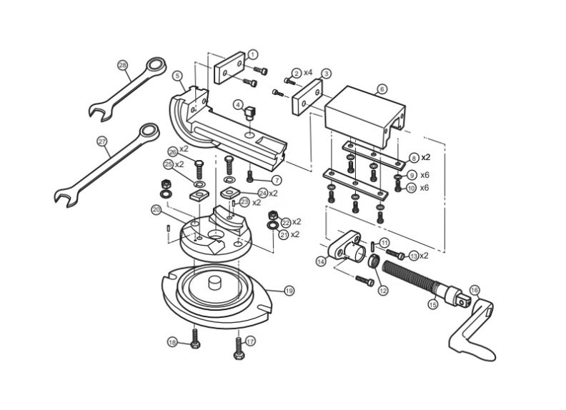 Diagram Diagram and Parts List for AMV-SP-75  Wilton Vise