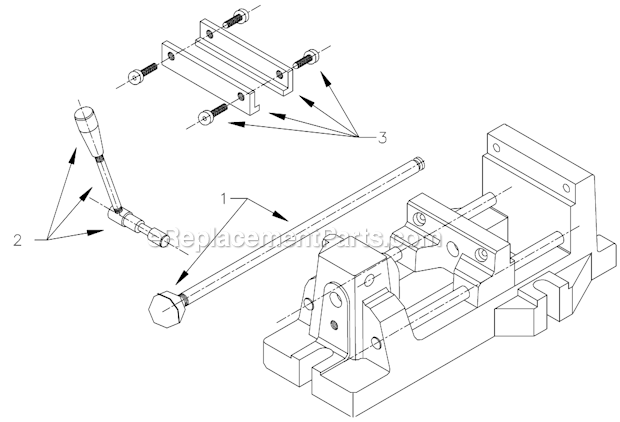 Page A Diagram and Parts List for 1208  Wilton Vise