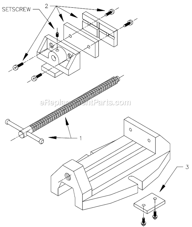 Page A Diagram and Parts List for 1360 After 1999 Wilton Vise