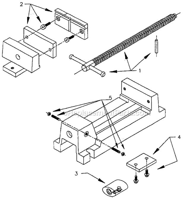 Page A Diagram and Parts List for 1435 After 1999 Wilton Vise