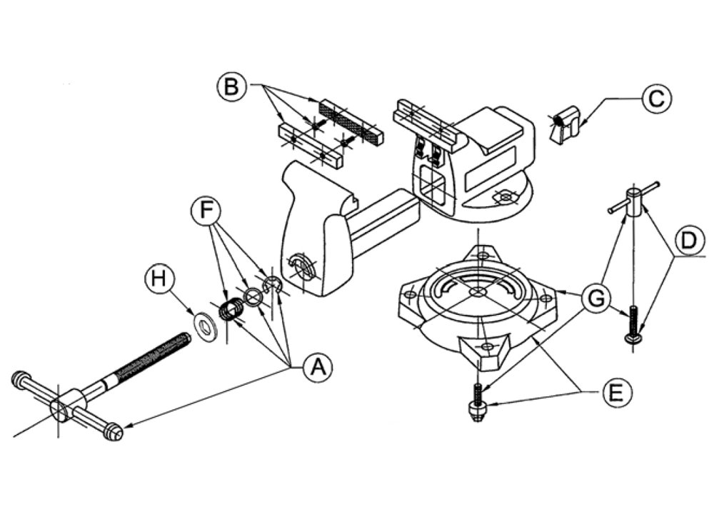 Fig-0 Diagram and Parts List for 676 11128 Wilton Vise