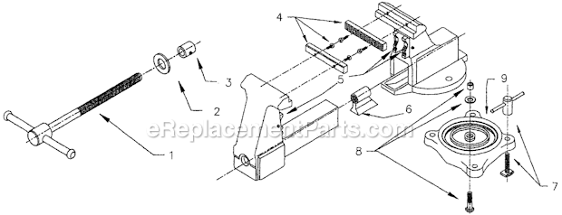 Page A Diagram and Parts List for 205M2  Wilton Vise