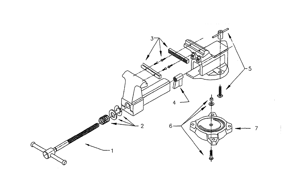 Fig-0 Diagram and Parts List for D6 11122 Wilton Vise