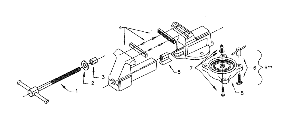 Diagram Diagram and Parts List for 504-1-2M2  Wilton Vise