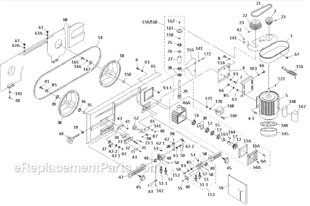 Page A Diagram and Parts List for 3410  Wilton Band Saw