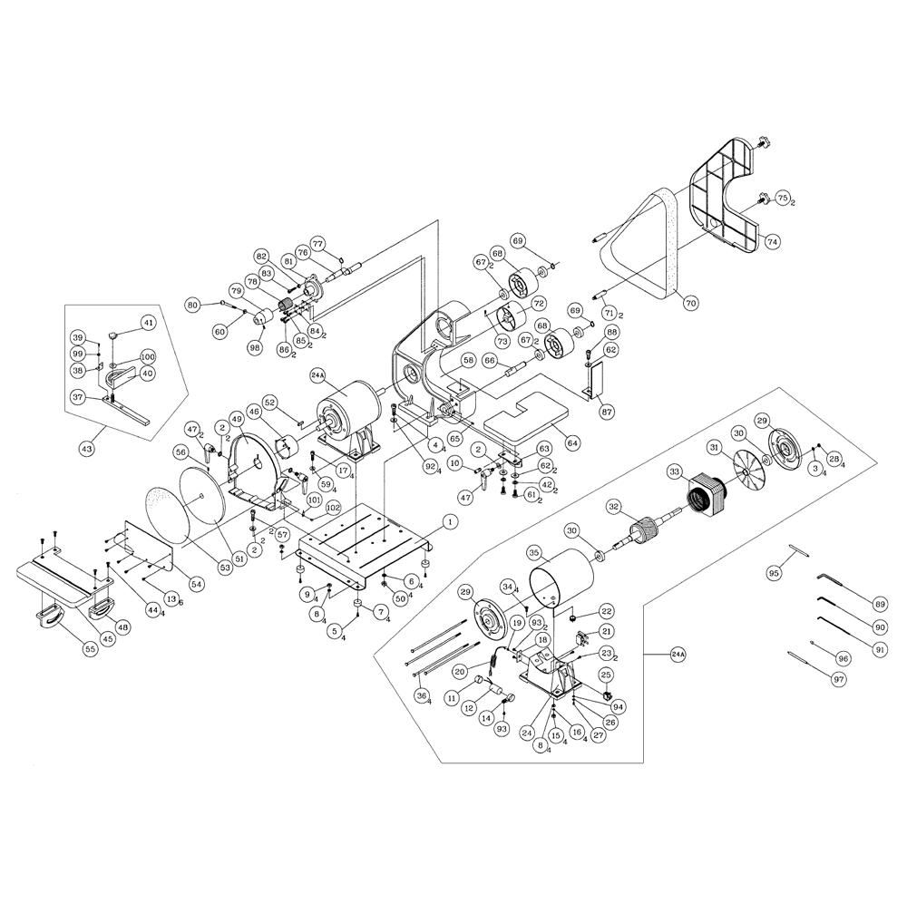 Fig-0 Diagram and Parts List for 41002  Wilton Sander Polisher