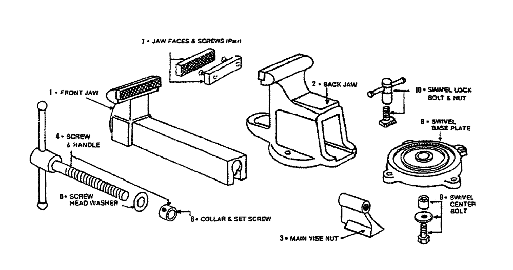 Diagram Diagram and Parts List for 224-1-2  Wilton Vise