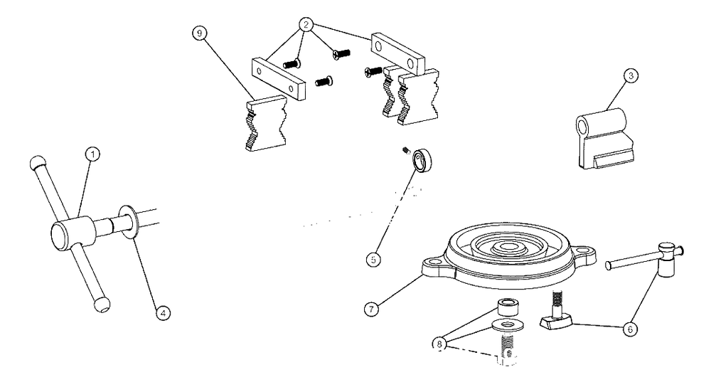 Parts List Diagram and Parts List for 10404  Wilton Vise