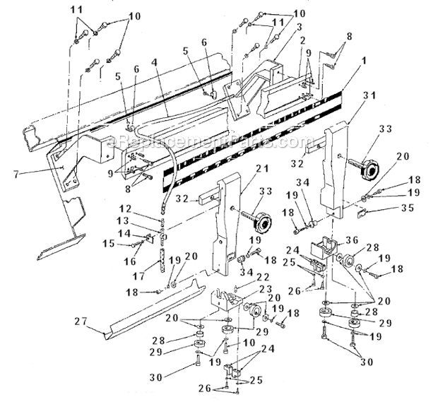 Blade_Guide_Arm_Support Diagram and Parts List for 7000  Wilton Band Saw