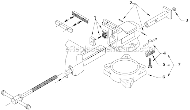 Page A Diagram and Parts List for 745 1960-1975 Wilton Vise