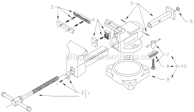 Page A Diagram and Parts List for 745 1975-1979 Wilton Vise