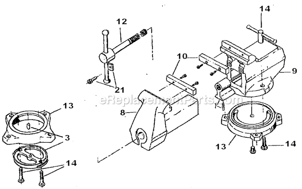 Page A Diagram and Parts List for 846  Wilton Vise
