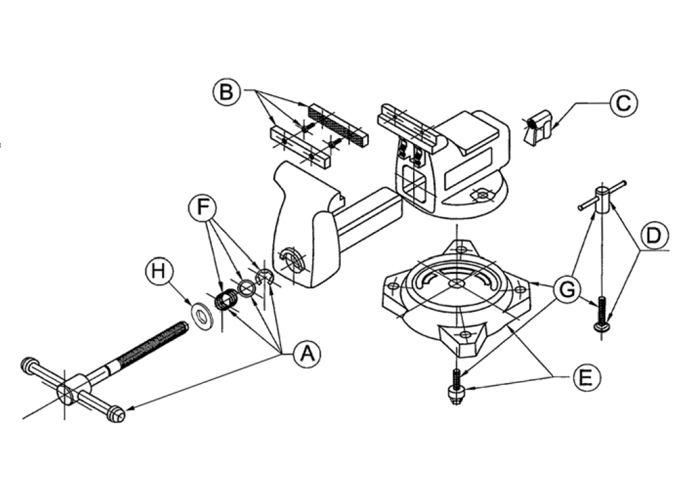 Fig-0 Diagram and Parts List for 674 11126 Wilton Vise