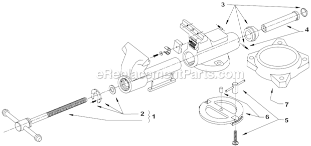 Page A Diagram and Parts List for C-0 Before 1998 Old Wilton Vise
