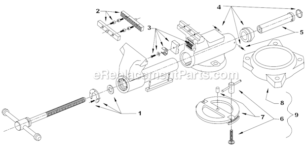 Page A Diagram and Parts List for C-3 Before 1984 Wilton Vise