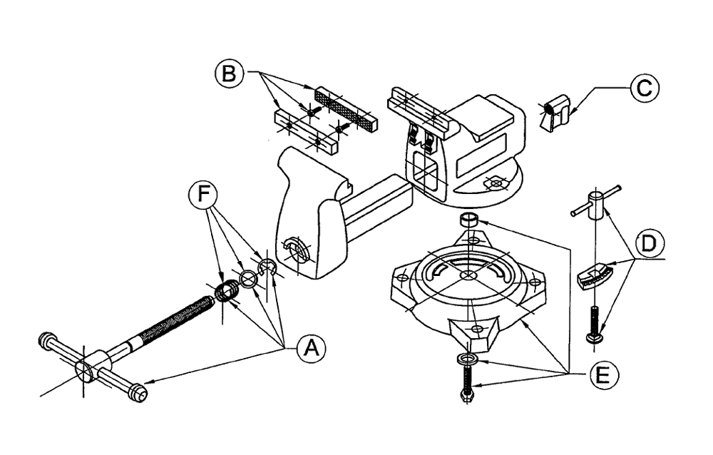Fig-0 Diagram and Parts List for 656A 00191 Wilton Vise