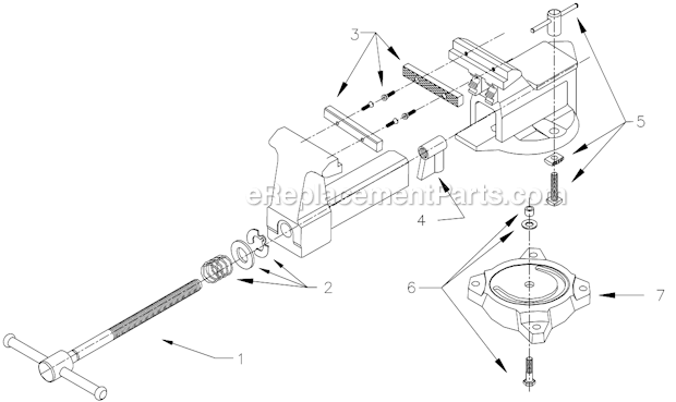 Page A Diagram and Parts List for D4  Wilton Vise