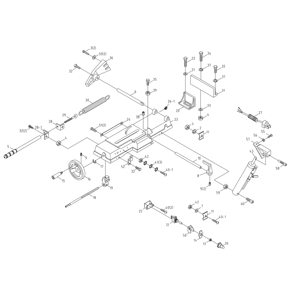 Fig-2 Diagram and Parts List for 3130  Wilton Saw