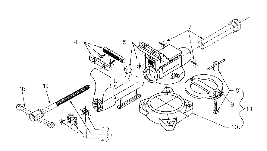 Parts List Diagram and Parts List for 1780A 28808 Wilton Vise