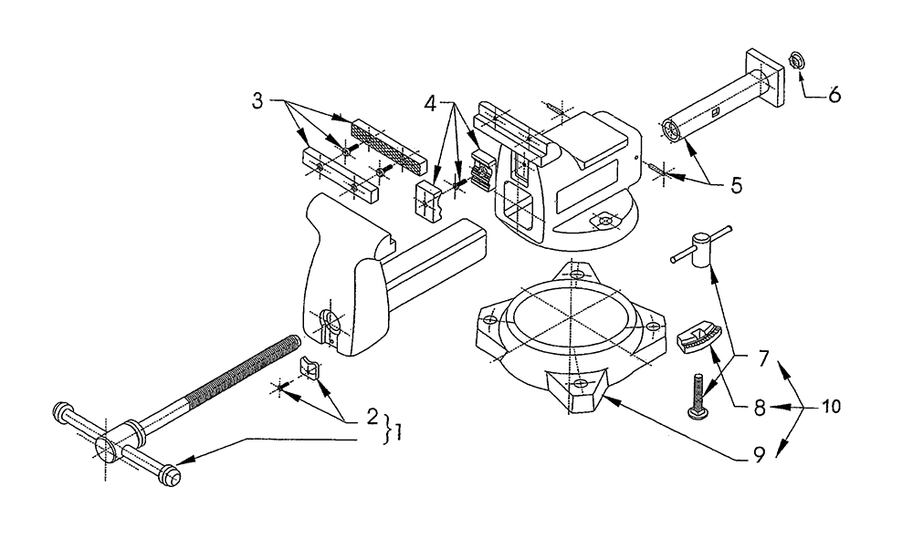 Diagram Diagram and Parts List for 745A  Wilton Vise