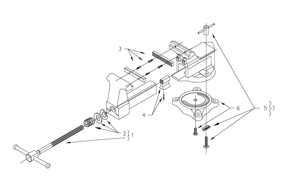 Diagram Diagram and Parts List for 655  Wilton Vise