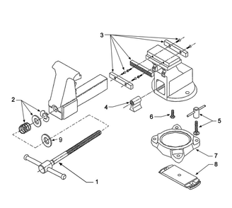 Diagram Diagram and Parts List for 4600 14600 Wilton Vise