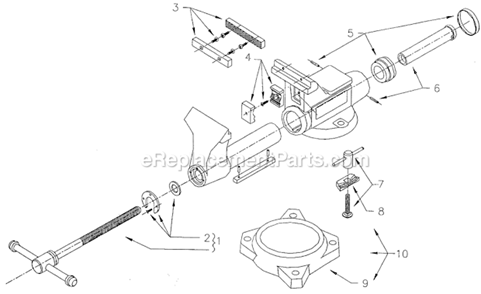 Page A Diagram and Parts List for 1765 After 1998 Wilton Vise