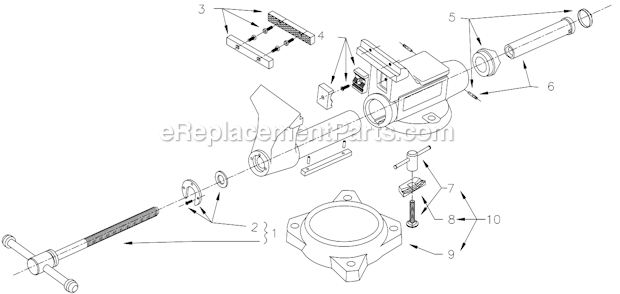 Page A Diagram and Parts List for 2050 Before 1992 Wilton Vise