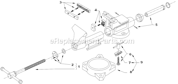 Page A Diagram and Parts List for 2060 Before 1994 Wilton Vise