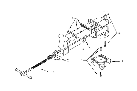 Fig-0 Diagram and Parts List for D6 11122 Wilton Vise