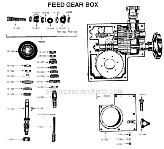 Feed Gear Box Diagram and Parts List for 24514  Wilton Drill Press