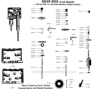 Gear Box (85 Rpm - 1460 Rpm) Diagram and Parts List for 24514  Wilton Drill Press