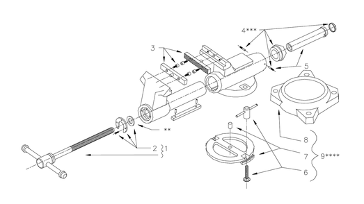 Fig-0 Diagram and Parts List for B-1998 350 Wilton Vise