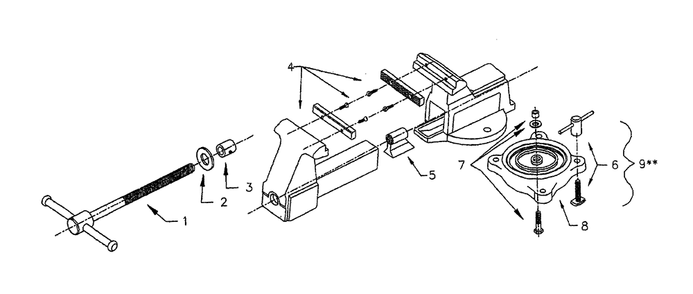 Diagram Diagram and Parts List for 504-1-2M2  Wilton Vise
