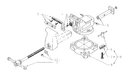 Parts List Diagram and Parts List for 744 21300 Wilton Vise
