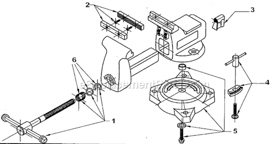 Page A Diagram and Parts List for 656A  Wilton Vise