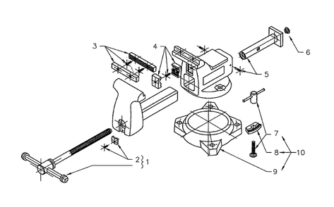 Diagram Diagram and Parts List for 744A  Wilton Vise