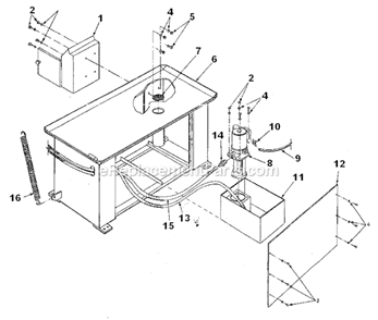 Base_Assembly Diagram and Parts List for 7000  Wilton Band Saw