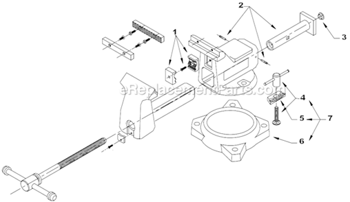 Page A Diagram and Parts List for 745 1960-1975 Wilton Vise