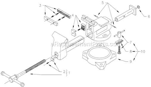Page A Diagram and Parts List for 745 1975-1979 Wilton Vise