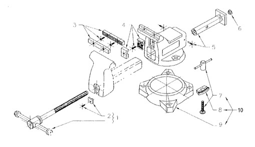 Parts List Diagram and Parts List for 745 21400 Wilton Vise