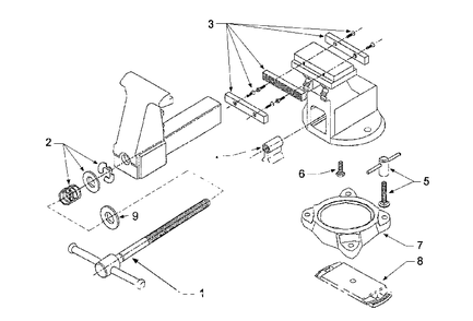 Parts List Diagram and Parts List for 50016  Wilton Vise