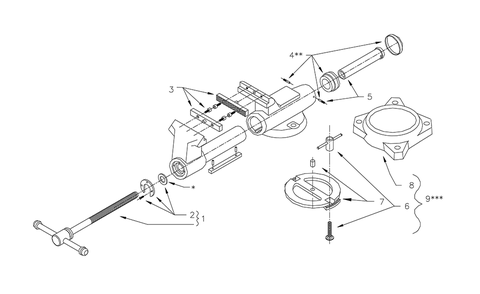 Fig-0 Diagram and Parts List for A-1998 400 Wilton Vise