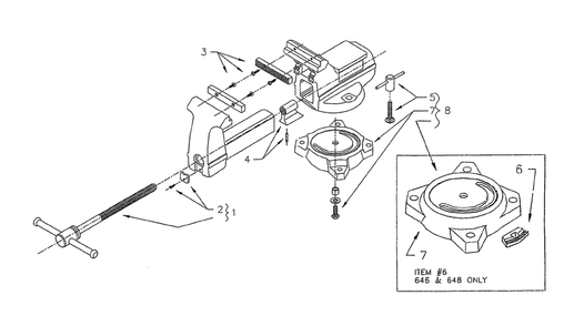 Fig-0 Diagram and Parts List for B-2000 648B HD Wilton Vise
