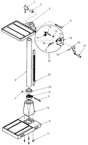 Part Location Diagram of JT9-5507513 Jet WORM- TABLE RAISER
