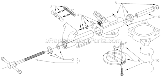 Part Location Diagram of 2905130 Wilton Pipe Jaw Assembly