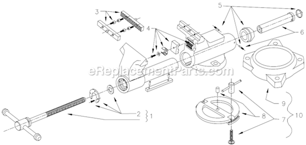 Part Location Diagram of WL9-2900770 Wilton PIPE JAW ASSEMBLY