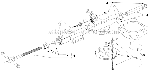 Page A Diagram and Parts List for C-1 Before 1998 Old Wilton Vise