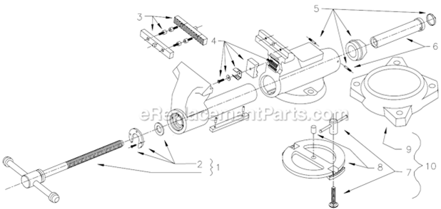 Page A Diagram and Parts List for C-2 Before 1998 Wilton Vise